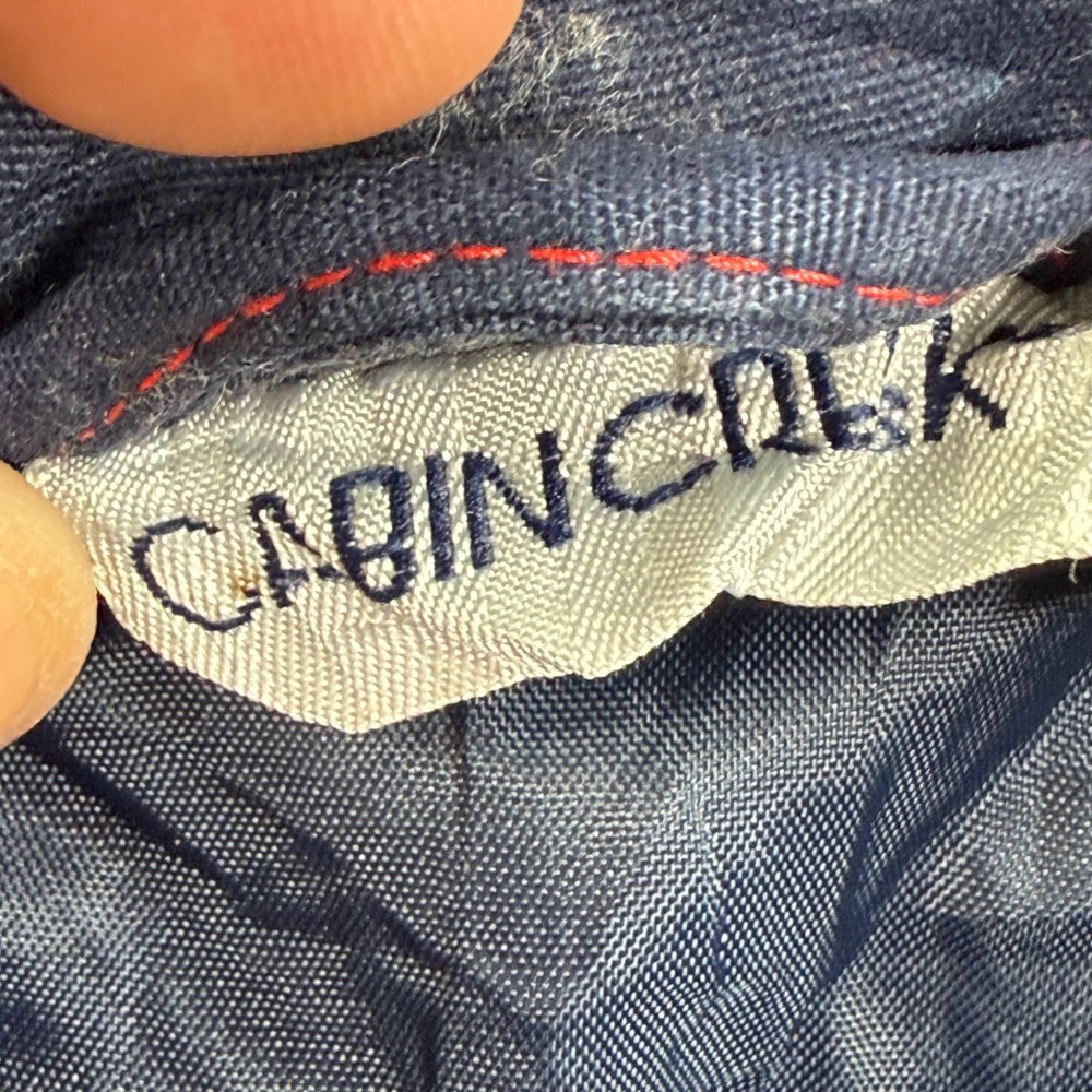 Cabin Creek Parka Jacket Large Navy Blue Quilted Lined Utility Vintage Men's - Picture 4 of 11